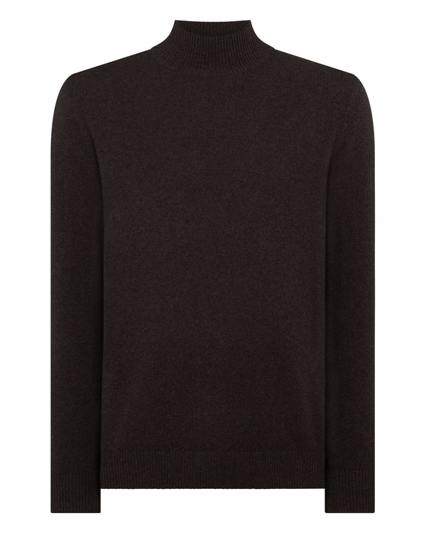 N.peal Men's Mayfair Turtle Neck Cashmere Sweater In Chocolate Brown