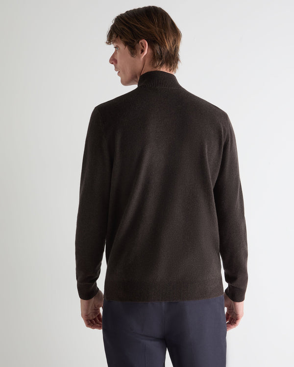 N.peal Men's Mayfair Turtle Neck Cashmere Sweater In Chocolate Brown
