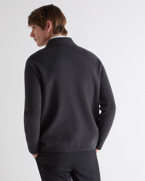 N.peal Men's Milano Cashmere Shirt In Deep Charcoal Grey