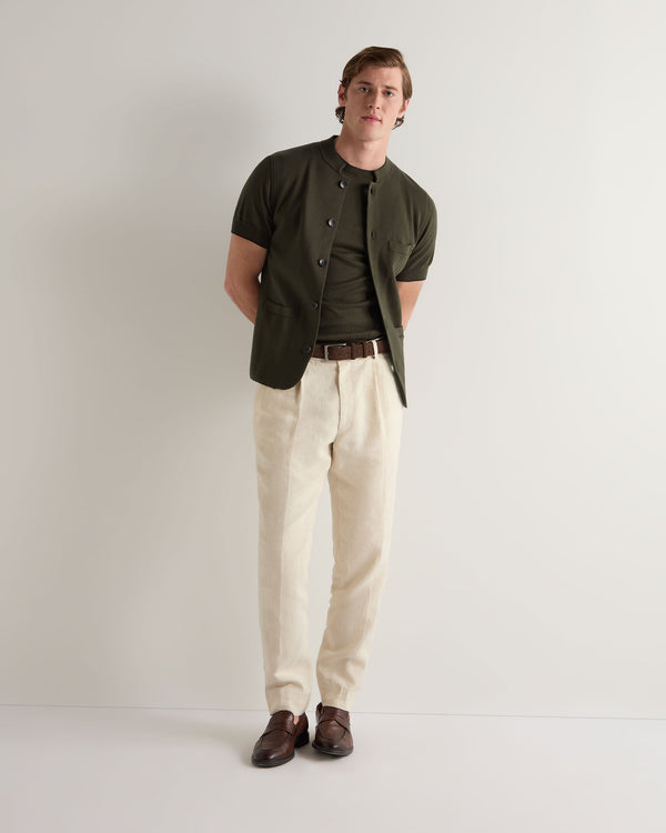 N.peal Men's Newquay Cotton Cashmere T-Shirt In Arabica Khaki Green