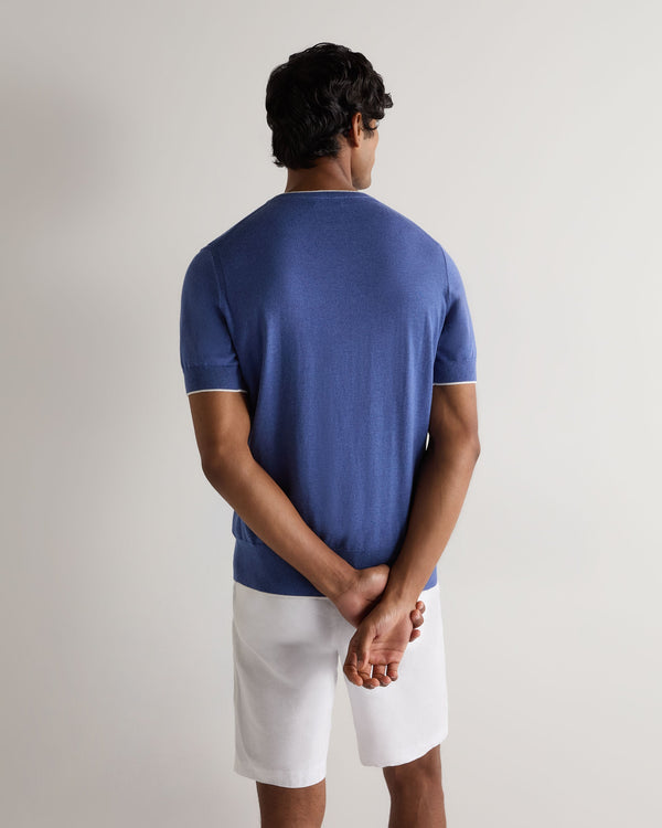 N.peal Men's Newquay Cotton Cashmere T-Shirt In Denim Blue