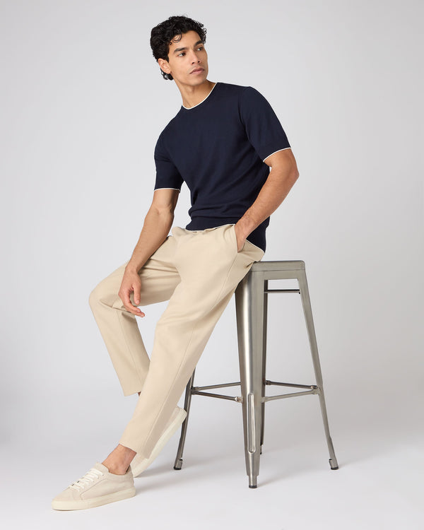 N.peal Men's Newquay Cotton Cashmere T-Shirt In Navy Blue