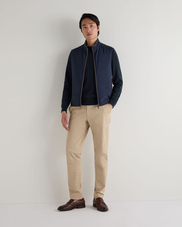 N.peal Men's Oxford Round Neck Cashmere Sweater In Indigo Blue