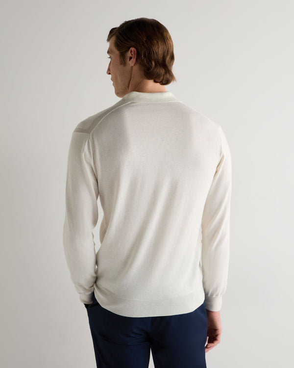 N.peal Men's Padstow Cotton Cashmere Polo Shirt In New Ivory White