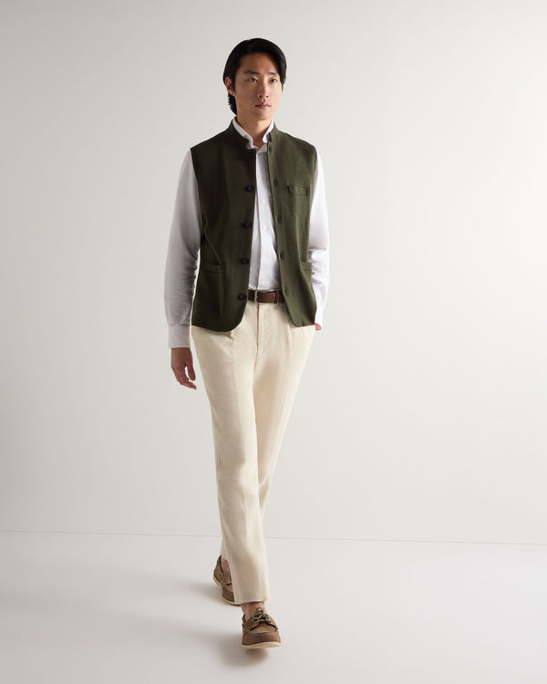 N.peal Men's Penzance Cotton Cashmere Gilet In Arabica Khaki Green