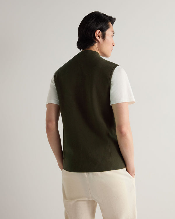 N.peal Men's Penzance Cotton Cashmere Gilet In Arabica Khaki Green