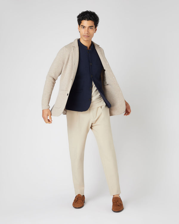 N.peal Men's Penzance Cotton Cashmere Gilet In Navy Blue