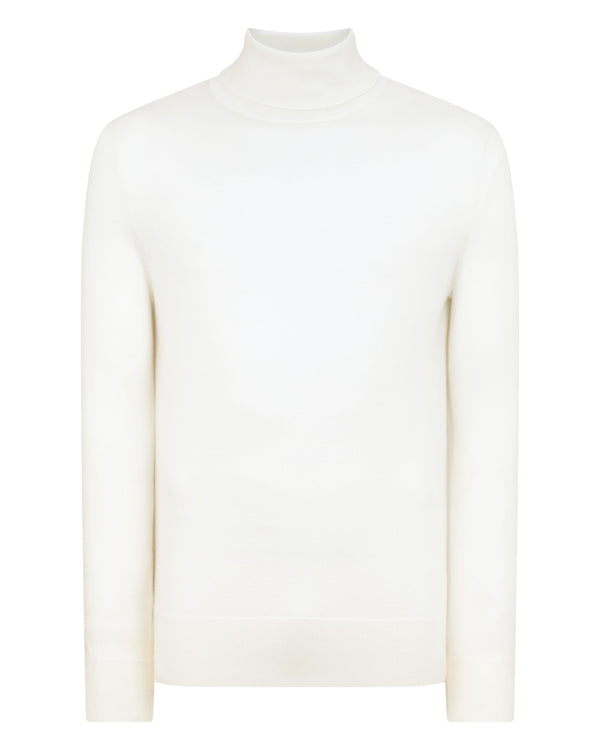 N.peal Men's Pimlico Fine Gauge Cashmere Turtle Neck Sweater In New Ivory White