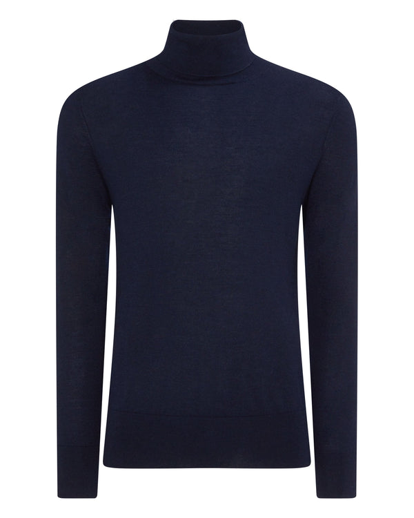 N.peal Men's Pimlico Fine Gauge Cashmere Turtle Neck Sweater In Navy Blue