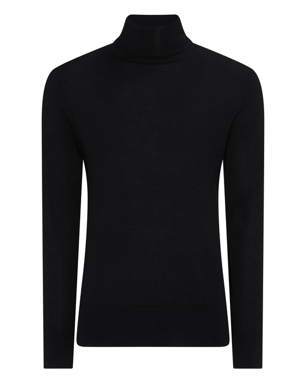 N.peal Men's Pimlico Fine Gauge Cashmere Turtle Neck Sweater In Black