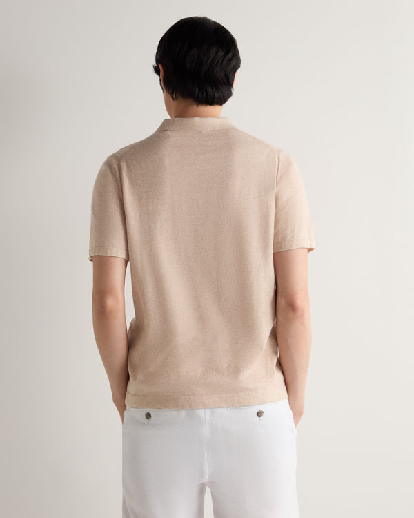 N.peal Men's Polo Cotton Cashmere T-Shirt In Sandstone Brown