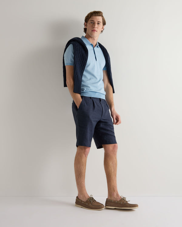 N.peal Men's Polzeath Cotton Cashmere Birdseye T-Shirt In Cornflower Blue