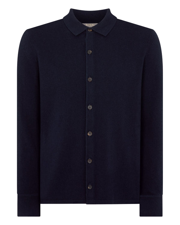 N.peal Men's Putney Cashmere Polo Shirt In Navy Blue