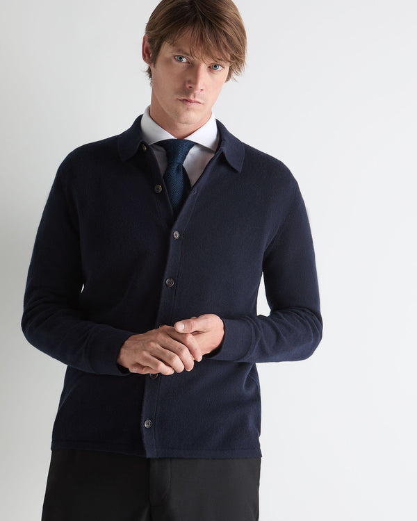 n.peal Men's Putney Cashmere Polo Shirt In Navy Blue