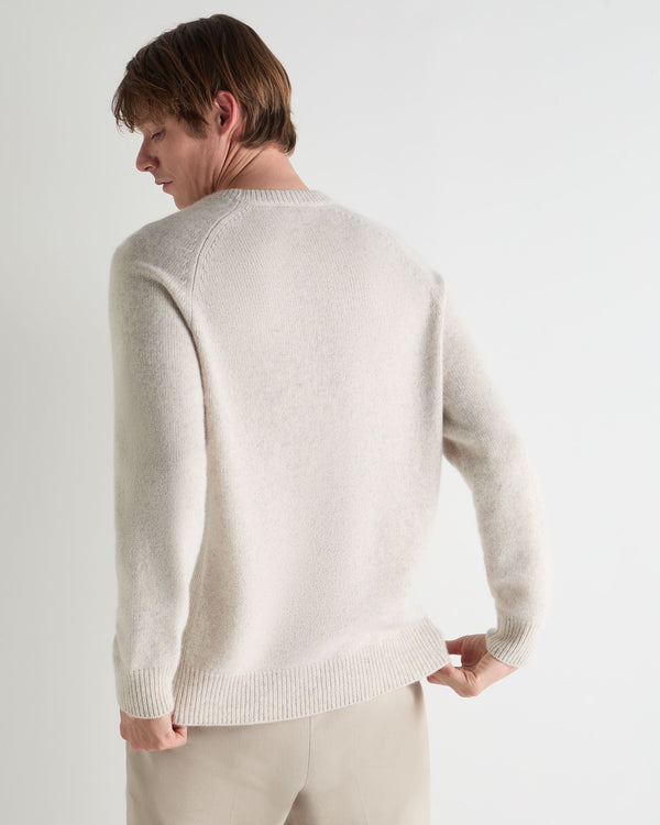 N.peal Men's Raglan Cashmere Sweater In Ash Grey Marl