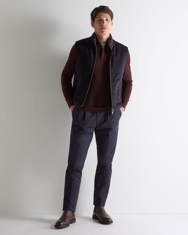 N.peal Men's Regent Fine Gauge Cashmere Half Zip Sweater In Claret Red