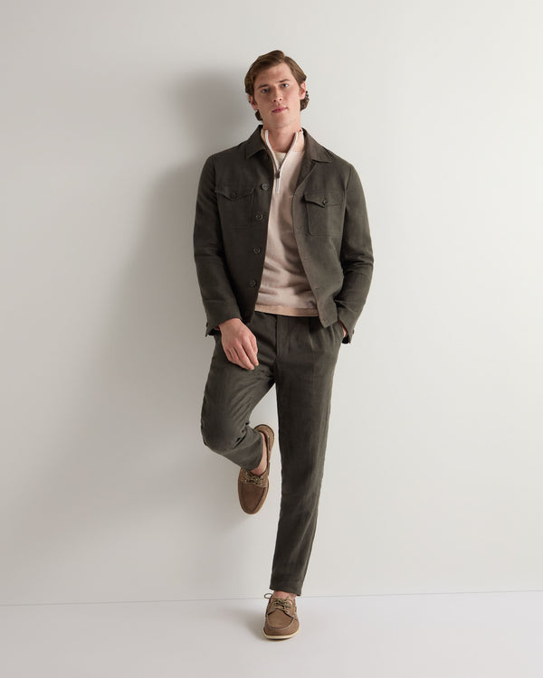 N.peal Men's Salcombe Jacquard Half Zip Cotton Cashmere Sweater In Sandstone Brown