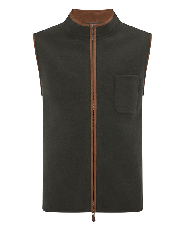 N.peal Men's Shaftesbury Cashmere Gilet In Arabica Khaki Green