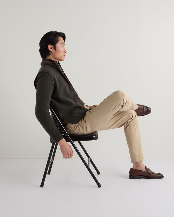 N.peal Men's Shaftesbury Cashmere Gilet In Arabica Khaki Green