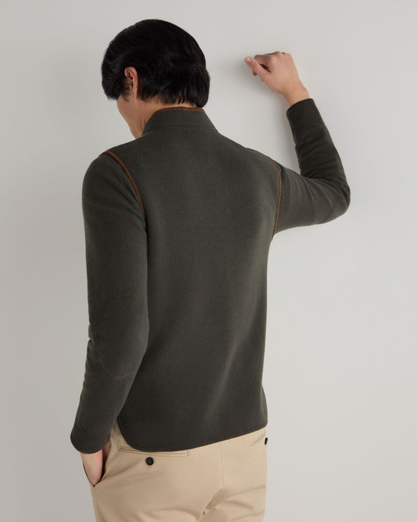 N.peal Men's Shaftesbury Cashmere Gilet In Arabica Khaki Green