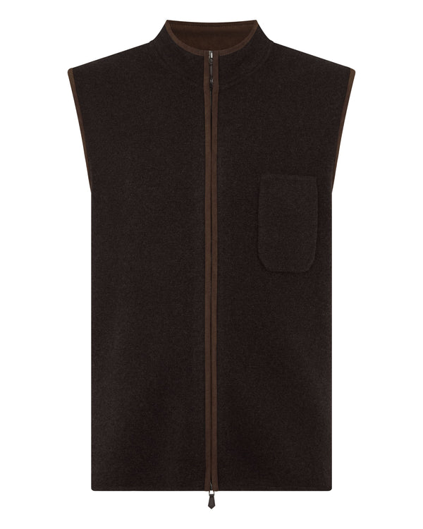 N.peal Men's Shaftesbury Cashmere Gilet In Chocolate Brown