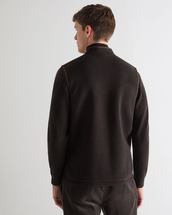 N.peal Men's Shaftesbury Cashmere Gilet In Chocolate Brown