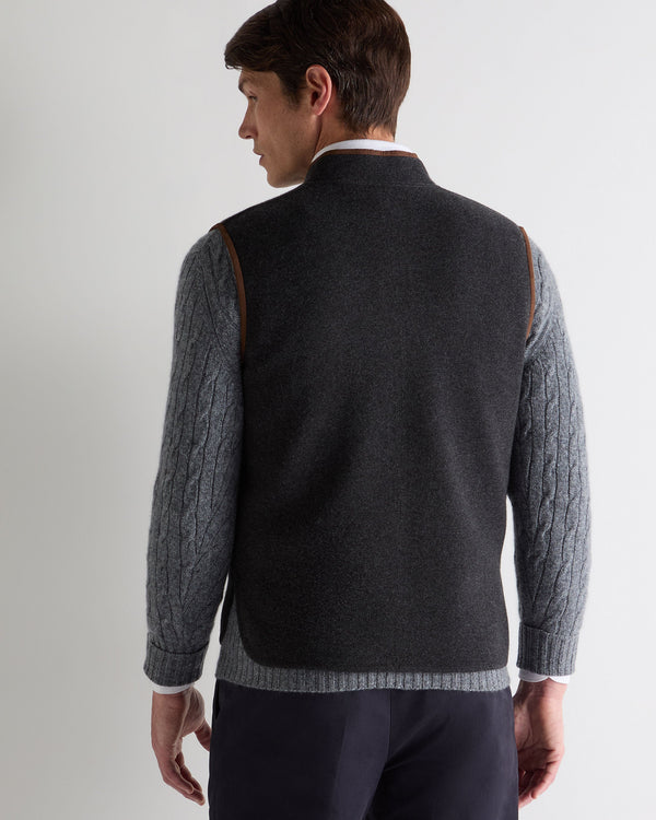 N.peal Men's Shaftesbury Cashmere Gilet In Deep Charcoal Grey