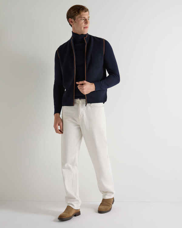 N.peal Men's Shaftesbury Cashmere Gilet In Navy Blue