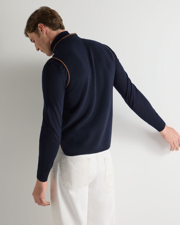 N.peal Men's Shaftesbury Cashmere Gilet In Navy Blue