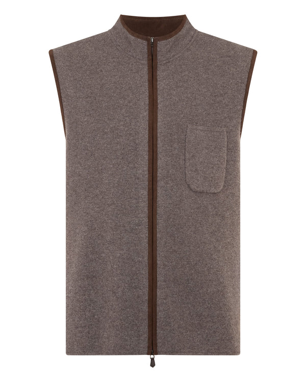 N.peal Men's Shaftesbury Cashmere Gilet In Otter Brown