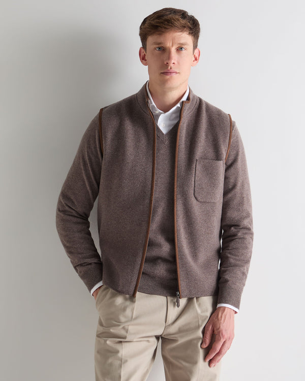 n.peal Men's Shaftesbury Cashmere Gilet In Otter Brown