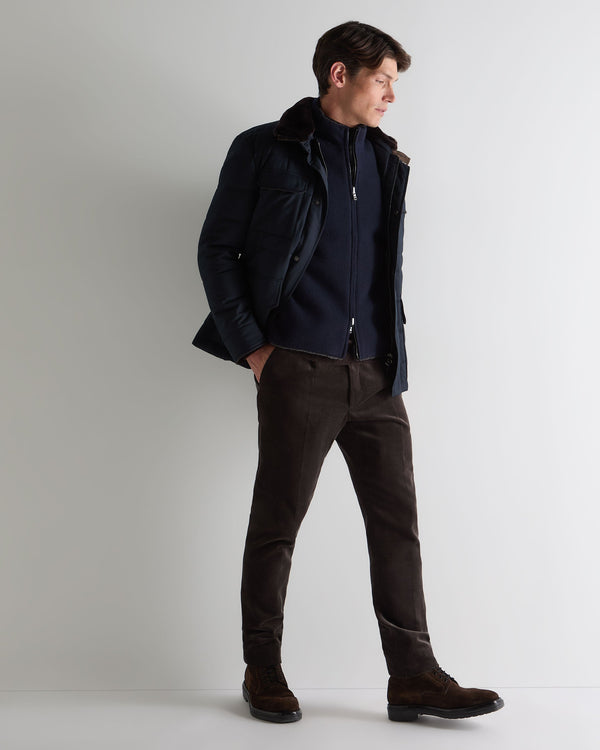 N.peal Men's Shaftesbury Reversible Cashmere Gilet In Navy Blue