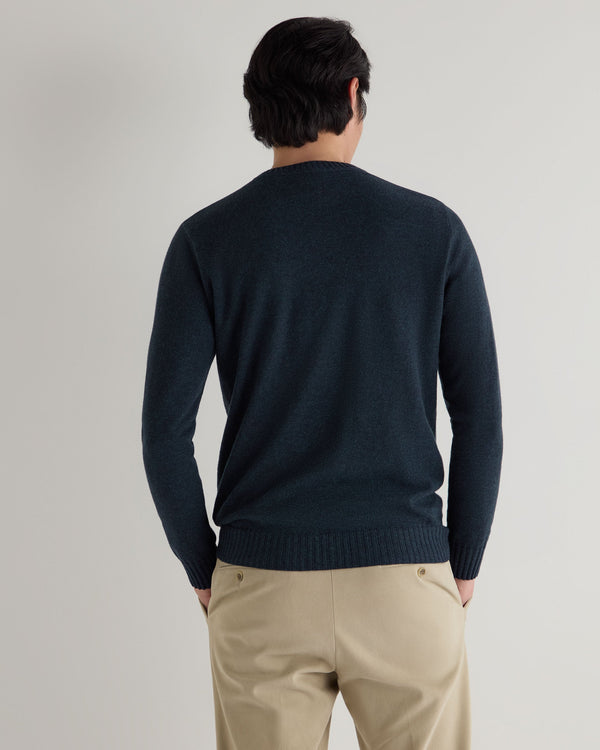 N.peal Men's Shoreditch Round Neck Cashmere Sweater In Indigo Blue