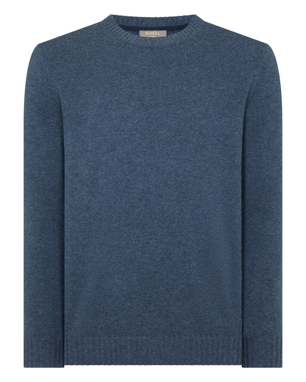 N.peal Men's Shoreditch Round Neck Cashmere Sweater In Light Denim Blue