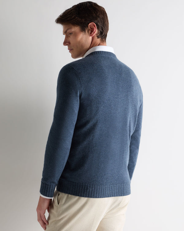N.peal Men's Shoreditch Round Neck Cashmere Sweater In Light Denim Blue