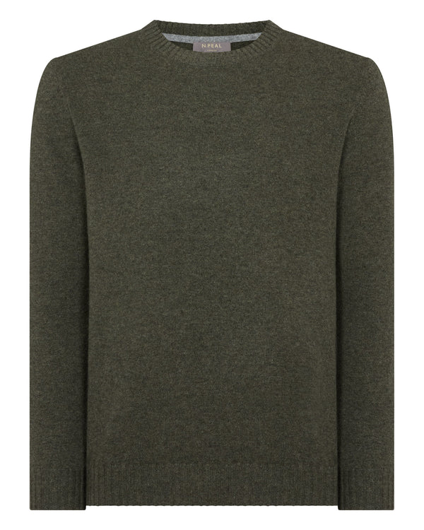 N.peal Men's Shoreditch Round Neck Cashmere Sweater In Moss Green