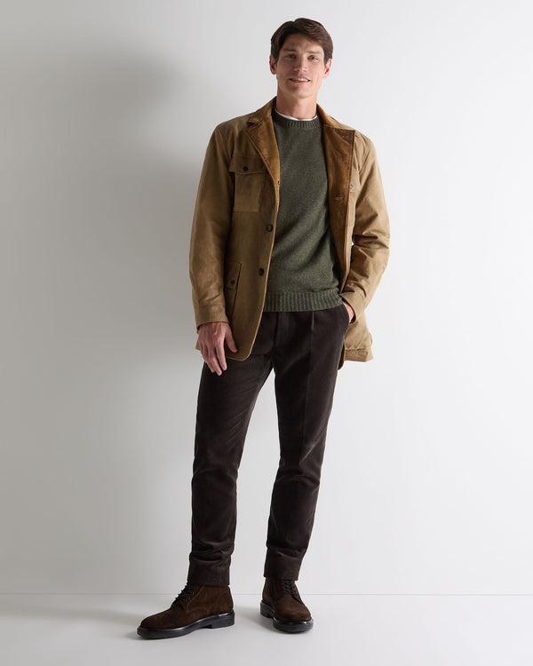 N.peal Men's Shoreditch Round Neck Cashmere Sweater In Moss Green