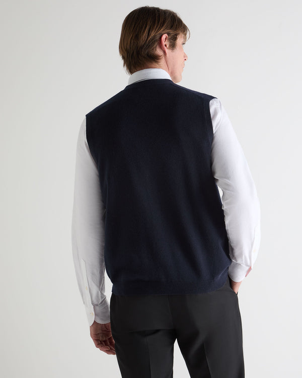 N.peal Men's Sleeveless Cashmere Tank Top In Navy Blue