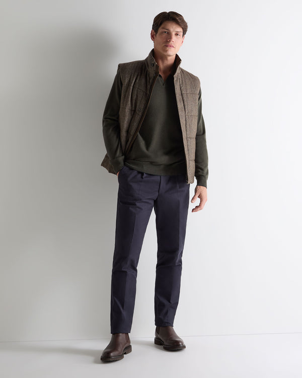 N.peal Men's Sloane Cashmere Polo In Arabica Khaki Green