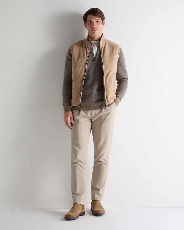 N.peal Men's Temple Jacquard Half Zip Cashmere Sweater In Otter Brown