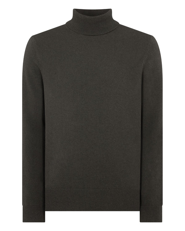N.peal Men's Trafalgar Turtle Neck Cashmere Sweater In Arabica Khaki Green