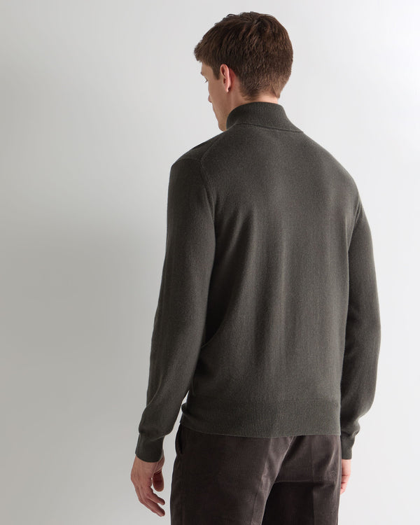 N.peal Men's Trafalgar Turtle Neck Cashmere Sweater In Arabica Khaki Green