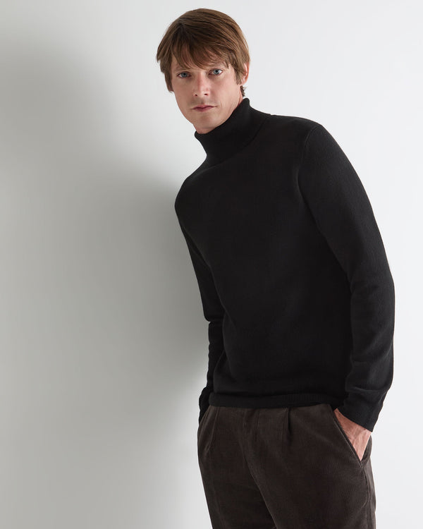 n.peal Men's Trafalgar Turtle Neck Cashmere Sweater In Black
