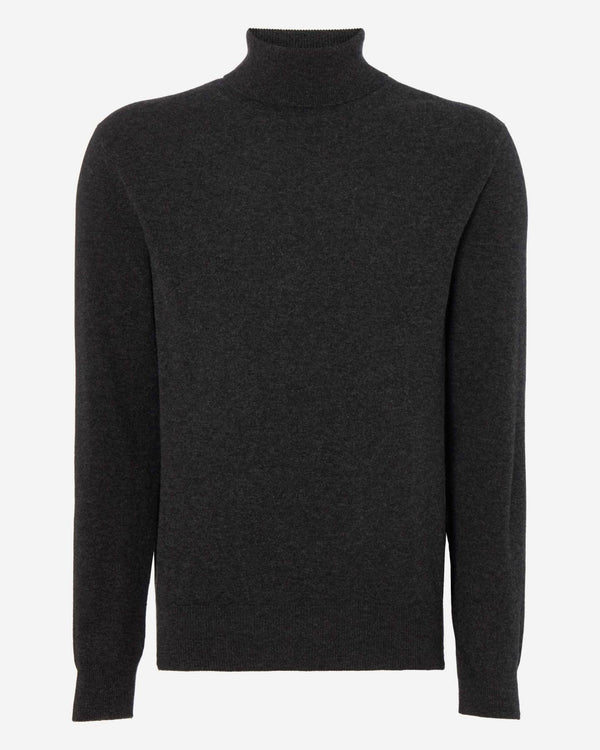 N.peal Men's Trafalgar Turtle Neck Cashmere Sweater In Dark Charcoal Grey