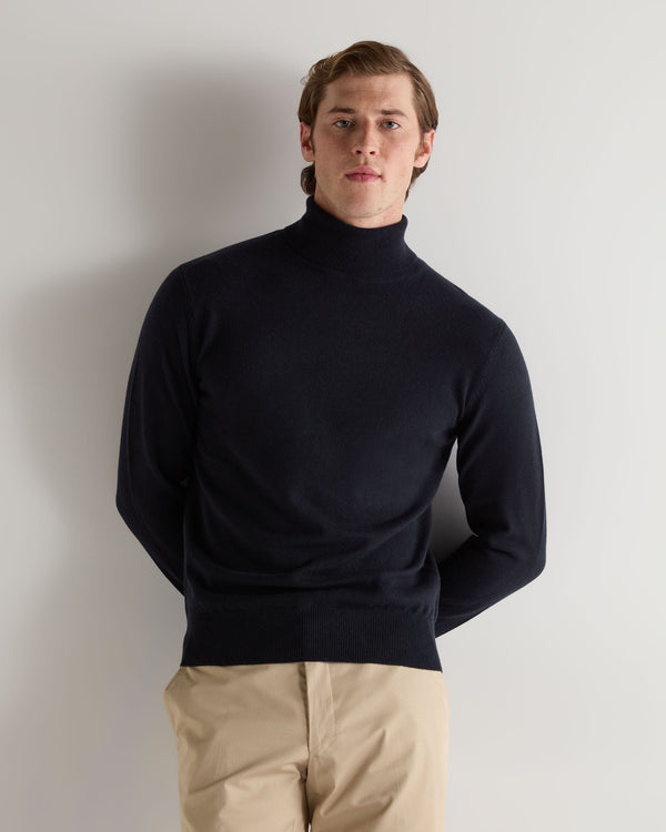 n.peal Men's Trafalgar Turtle Neck Cashmere Sweater In Navy Blue