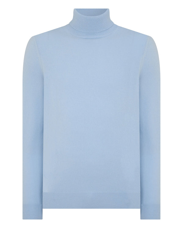 N.peal Men's Trafalgar Turtle Neck Cashmere Sweater In Sea Mist Blue