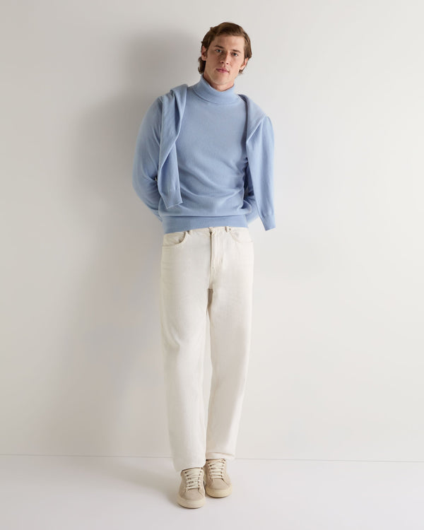 N.peal Men's Trafalgar Turtle Neck Cashmere Sweater In Sea Mist Blue