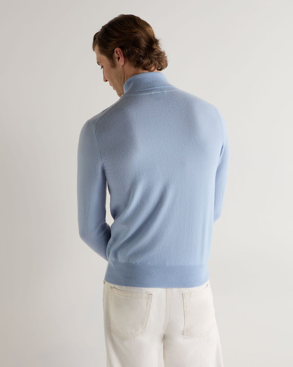N.peal Men's Trafalgar Turtle Neck Cashmere Sweater In Sea Mist Blue