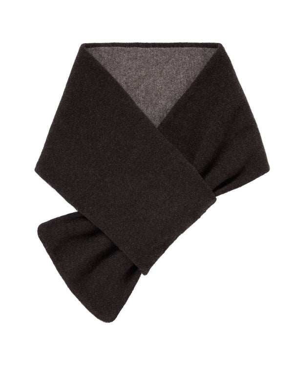 n.peal Men's Two Tone Small Cashmere Scarf In Chocolate Brown