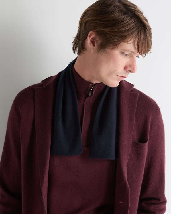 N.peal Men's Two Tone Small Cashmere Scarf In Navy Blue